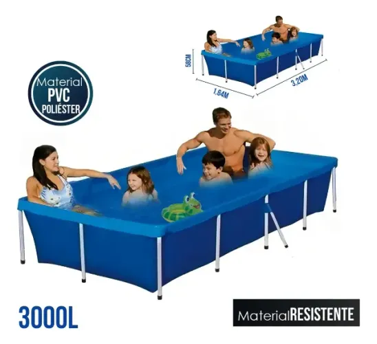 Piscina 3.000 Litros Botafogo - Aço Resistente, Lona Pvc Durável NOVA