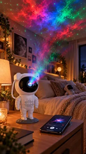 Projetor Astronauta Galáxia com Controle Remoto