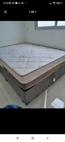 Cama Queen box e colchão