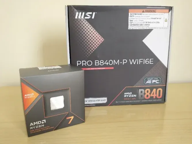 Kit Upgrade AM5: Ryzen 7 8700G + Placa Mãe MSI PRO B840M-P WiFi6E (Novos e Lacrados)