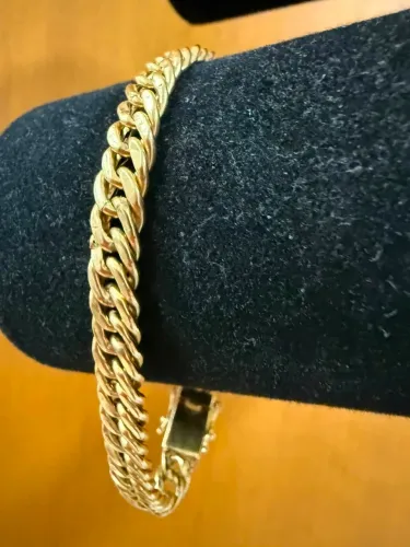 Pulseira Groumet de ouro 10.61g 18k procedência garantia eterna