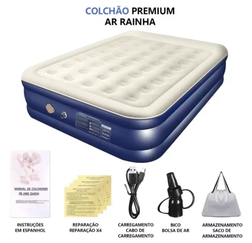 Colchão queen inflável com motor para encher 