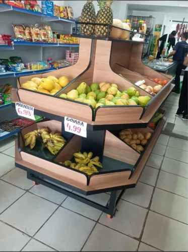 Fruteira vasca 16 espaços com fundo em aço inox