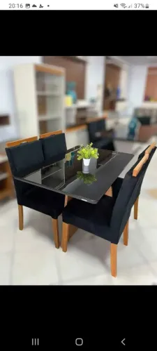 Mesa de vidro 4 cadeiras kappesberg nova montada