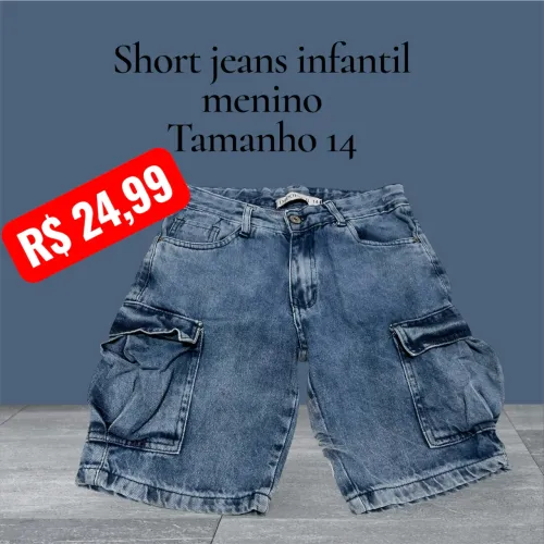  Short jeans infantil menino tamanho 14
