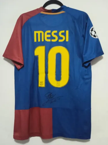 Camisa Barcelona Final Champions 08/09 #10 Messi Autografada Certificada