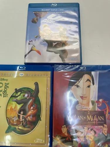 Lote Blu-ray Disney / Pixar (Up, Mogli e Mulan 1 + 2) - Originais