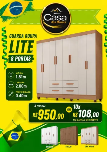 Guarda roupa Casal Lite - Entregamos e montamos