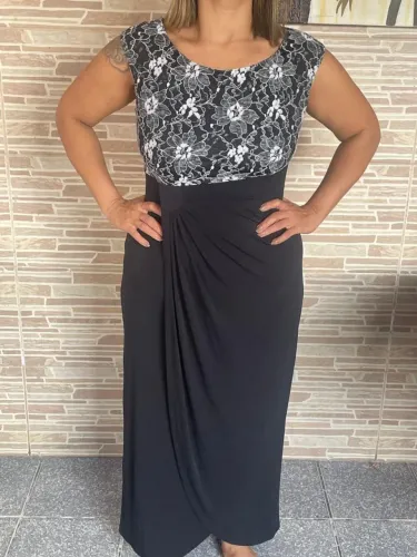 Vestido Festa Preto Elegante com renda