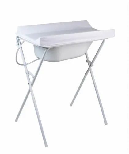 Banheira Com Trocador E Suporte Dobrável Baby Hercules Cor Branco