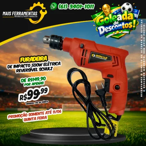 Furadeira de Impacto Elétrica 500w Reversível Schulz