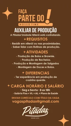 Vaga - Auxiliar de Produção