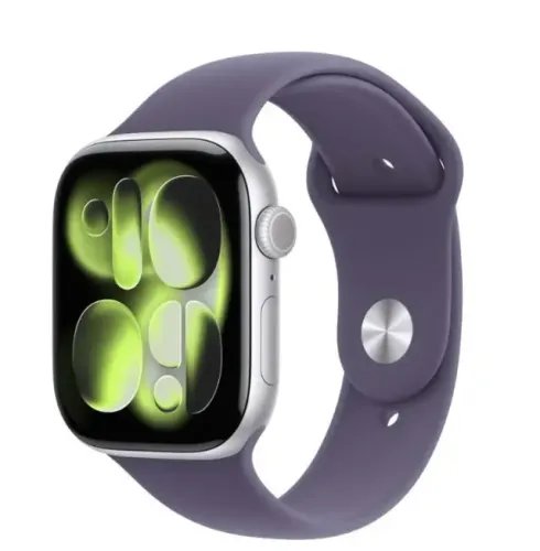 Apple Watch Series 11 GPS Caixa Prateada de Alumínio 46mm Pulseira Esportiva Roxo-névoa