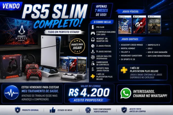 VENDO PS5 SLIM - COMBO COMPLETO!
