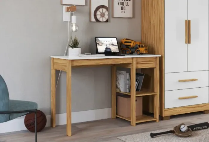 Mesa de Estudo Peroba, 100% MDF - Praia Moveis 