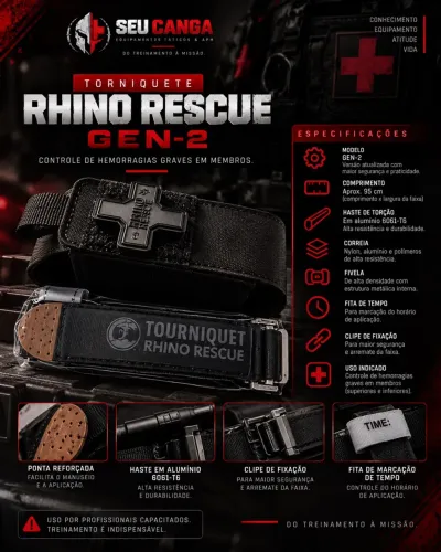 Torniquete Rhino Gen - 2 + porta torniquete