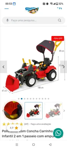 Trator politractor brinquedo