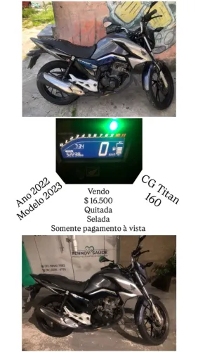 Vendo CG TITAN 160, em perfeito estado.