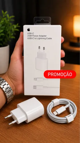 CARREGADOR IPHONE 20W USB-C + CABO LIGHTNING 1 METRO
