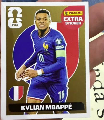 Figurinha extra sticker KVLIAN MBAPPÉ ouro copa 2026