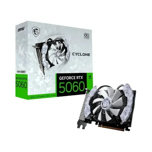 PLACA DE VIDEO RTX 5060 MSI CYCLONE OC 8GB GDDR7 128BITS 912-V812-205 NOVA LACRADA!