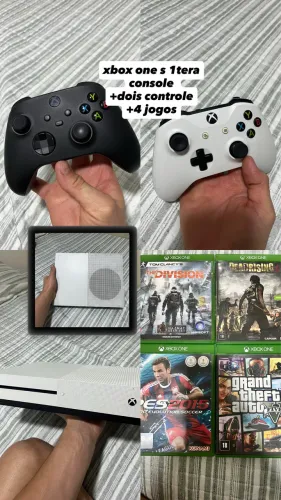 xbox one s 1tera, 2 controle +4 jogo