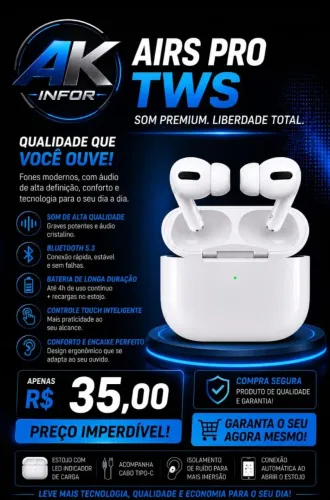Fone tws coneção bluetooth