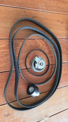 Kit correia dentada e correia d acessórios e bomba d água motor vw 1.6 16v msi211