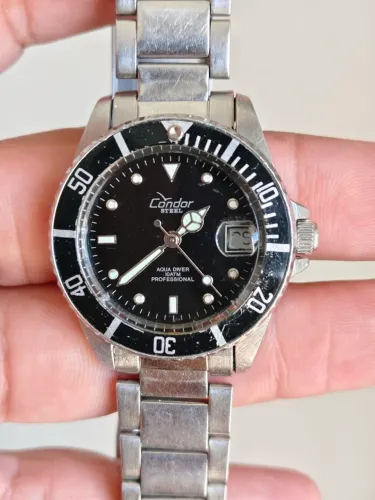 Relógio quartz condor steel aqua diver
