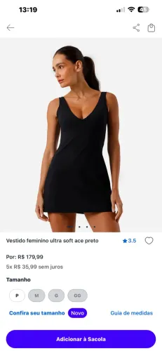 Vestido esportivo 