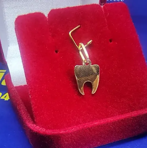Pingente Dentinho Ouro 18 kilates Peso 0.60 Grama 11 mm Maciça                            