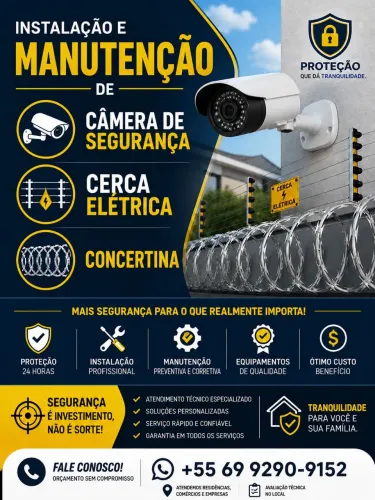 Instalação de Cerca Elétrica, Câmeras e Concertinas