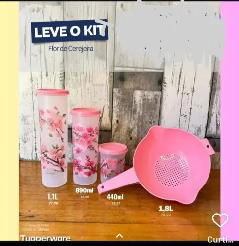 Kit modulares cereja tupperware. 