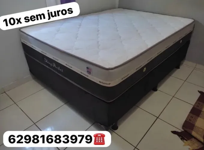 Colchao casal e base Novo(entrego)