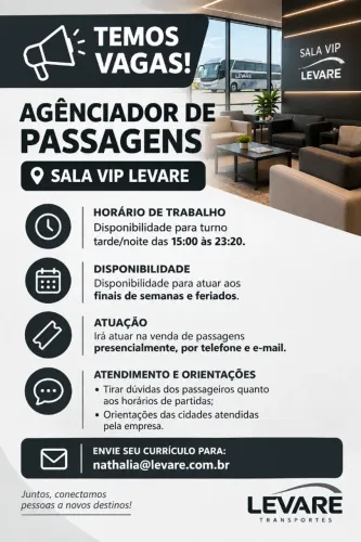 Vaga de Emprego - Agenciador de Passagem