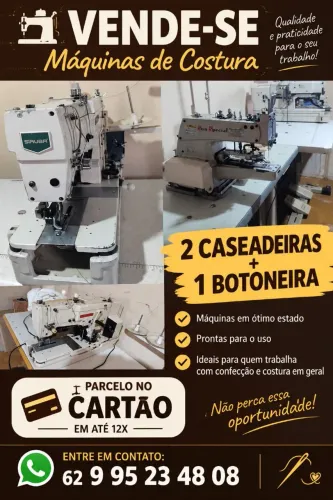 Máquinas Industriais de Costura - Caseadeiras e Botoneira