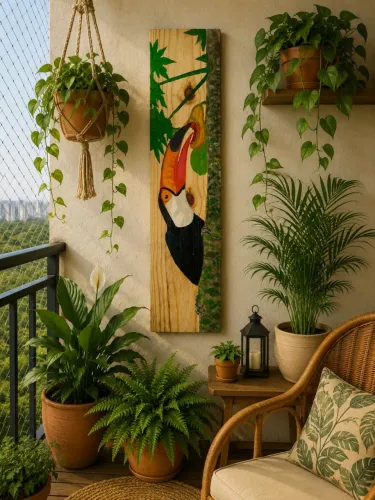 Vende-se quadros decorativos, em madeira de pinus, medindo 100 x25. *