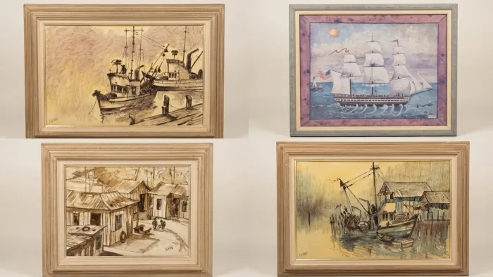 Kit com 4 Quadros Decorativos Vintage 