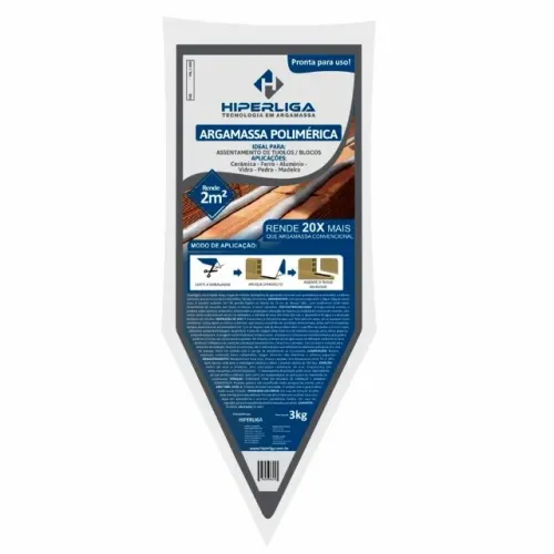 Argamassa Polimérica para assentamento de blocos e tijolos Hiperliga - Sachê 3 Kg