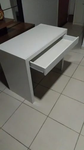 Mesa Escrivaninha 1 Gaveta Home Office Branco -