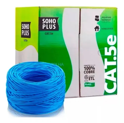Caixa de cabo de rede Cat5e Soho Plus Furukawa 305 Metros Inteiro Azul - Nexo Store