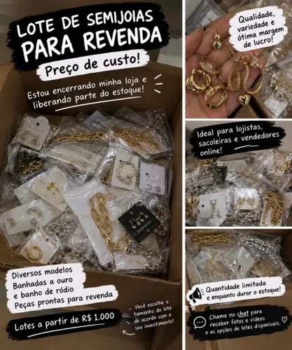 ? LOTE DE SEMIJOIAS NO PREÇO DE CUSTO ? ATACADO PARA REVENDA