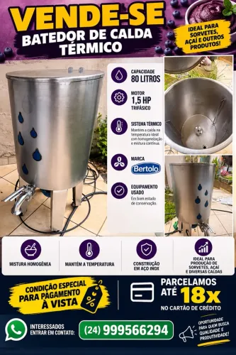 Liquidificador industrial 80 litros termico