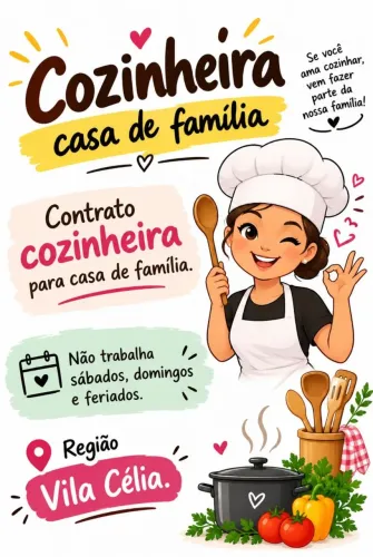 Cozinheira CADA DE FAMÍLIA