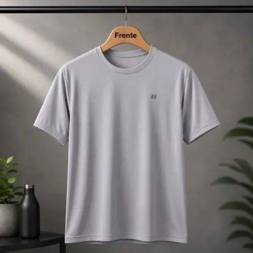Camiseta Dry Fit Logo Cinza - Tamanho GG