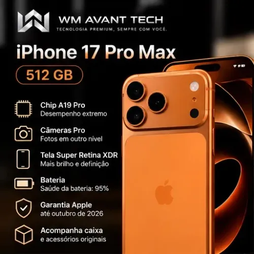 iPhone 17 Pro Max 512GB Seminovo 95% Bateria + Garantia