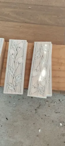 Filete decoração revestimento antigo branco com bege ,28 peças 20,5x6,5s