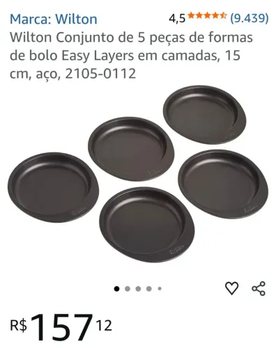 Wilton Conjunto de 5 peças de formas de bolo Easy Layers em camadas, 15 cm antiaderente