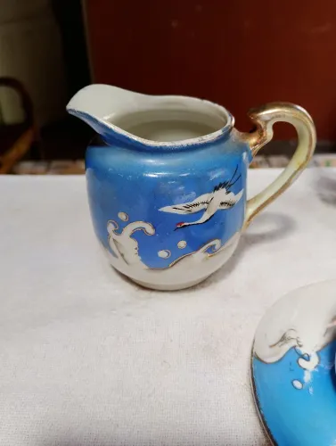 Conjunto de café - porcelana japonesa - Tsuru