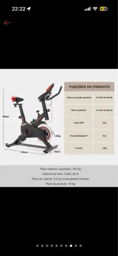 Bicicleta Ergométrica Seminova - Usada apenas 2x em casa